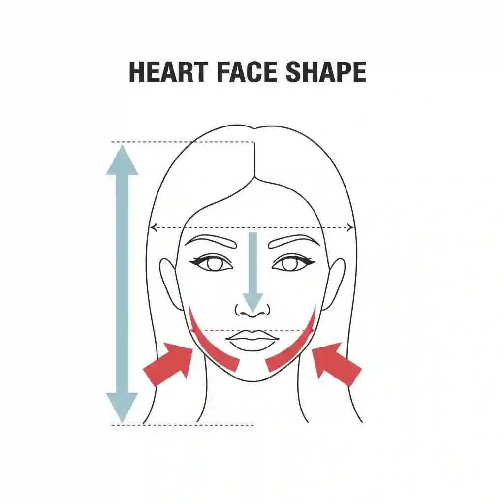 Heart face shape hair and makeup inspiration focusing on soft curtain bangs